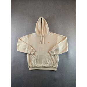 Rivian Hoodie Mens M Sand Organic Cotton Made in USA Logo Pullover Sweatshirt